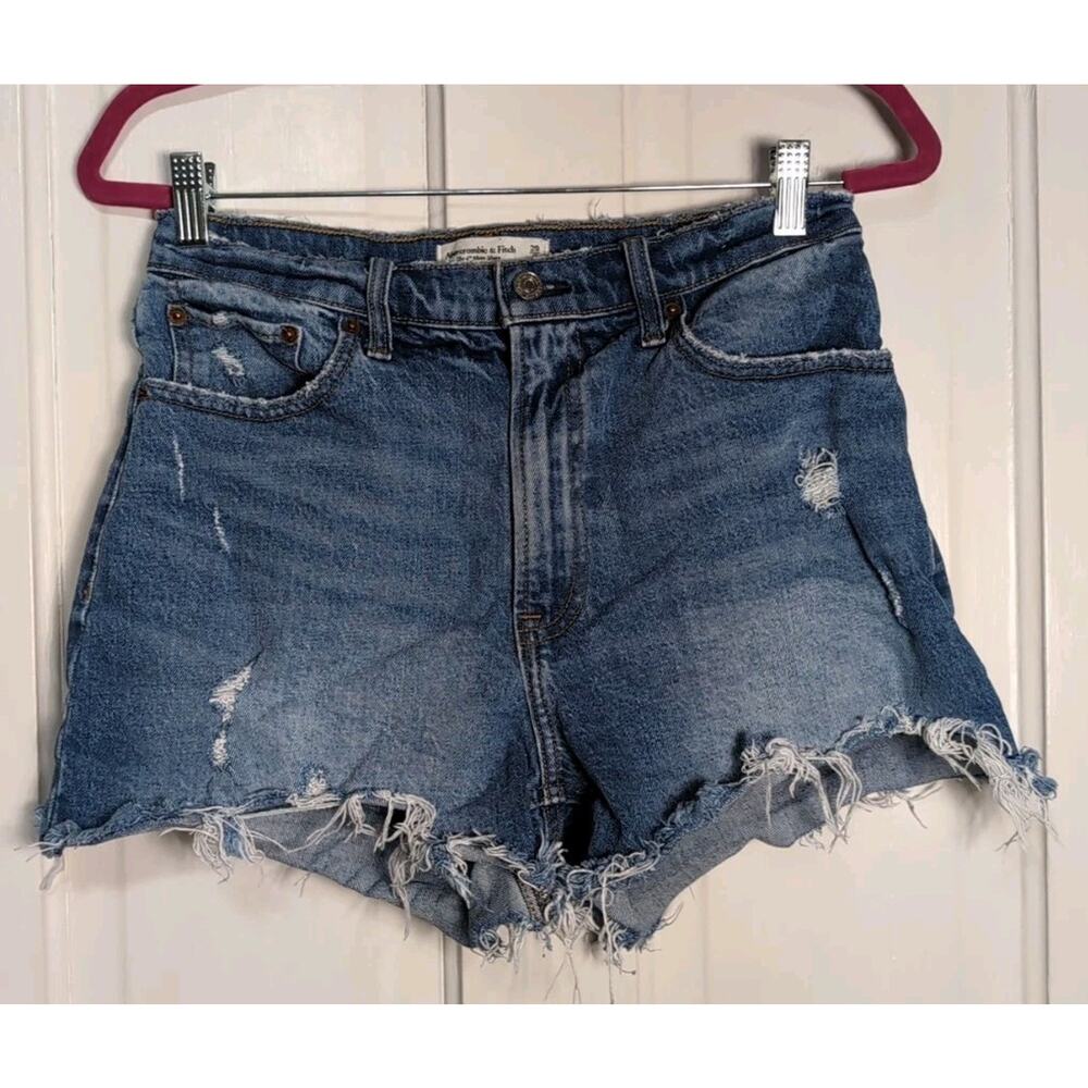 Abercrombie & Fitch Distressed Blue Denim Cutoff Shorts
